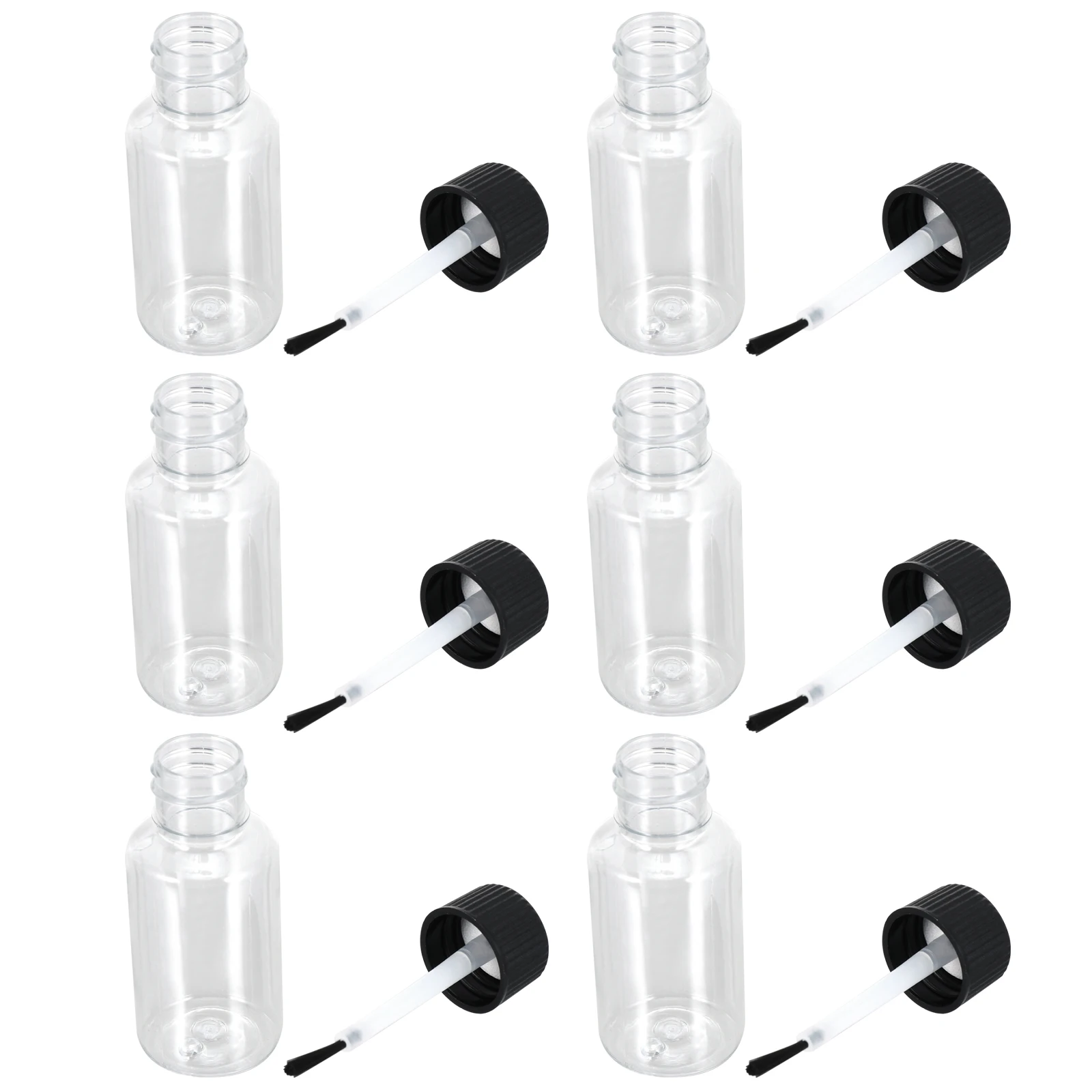 

6pcs Empty Nail Polish Bottles Premium Glass Brush Cap Compact Travel Size Refillable Nail Supplies Skin Care Tools