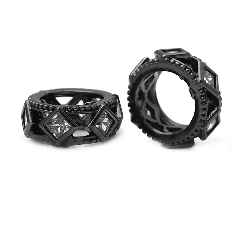 Gun Metal Black Color Brass Zircon Wheel Bracelets Spacer Beads High Quality Diy Necklace Earrings Jewelry Making Accessories