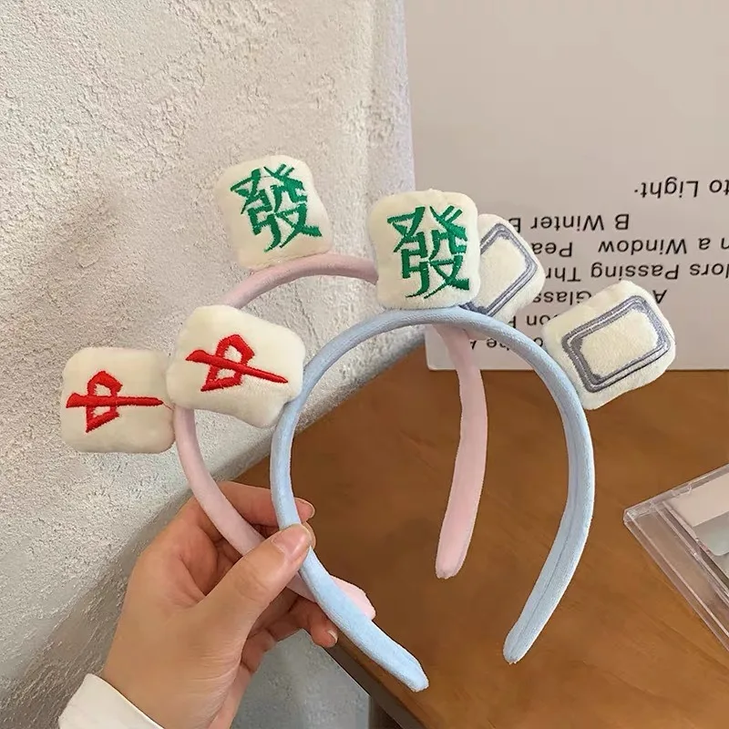 Creative Mahjong Hair Clip for Girls, Wearing while Washing Face or Applying Face Mask