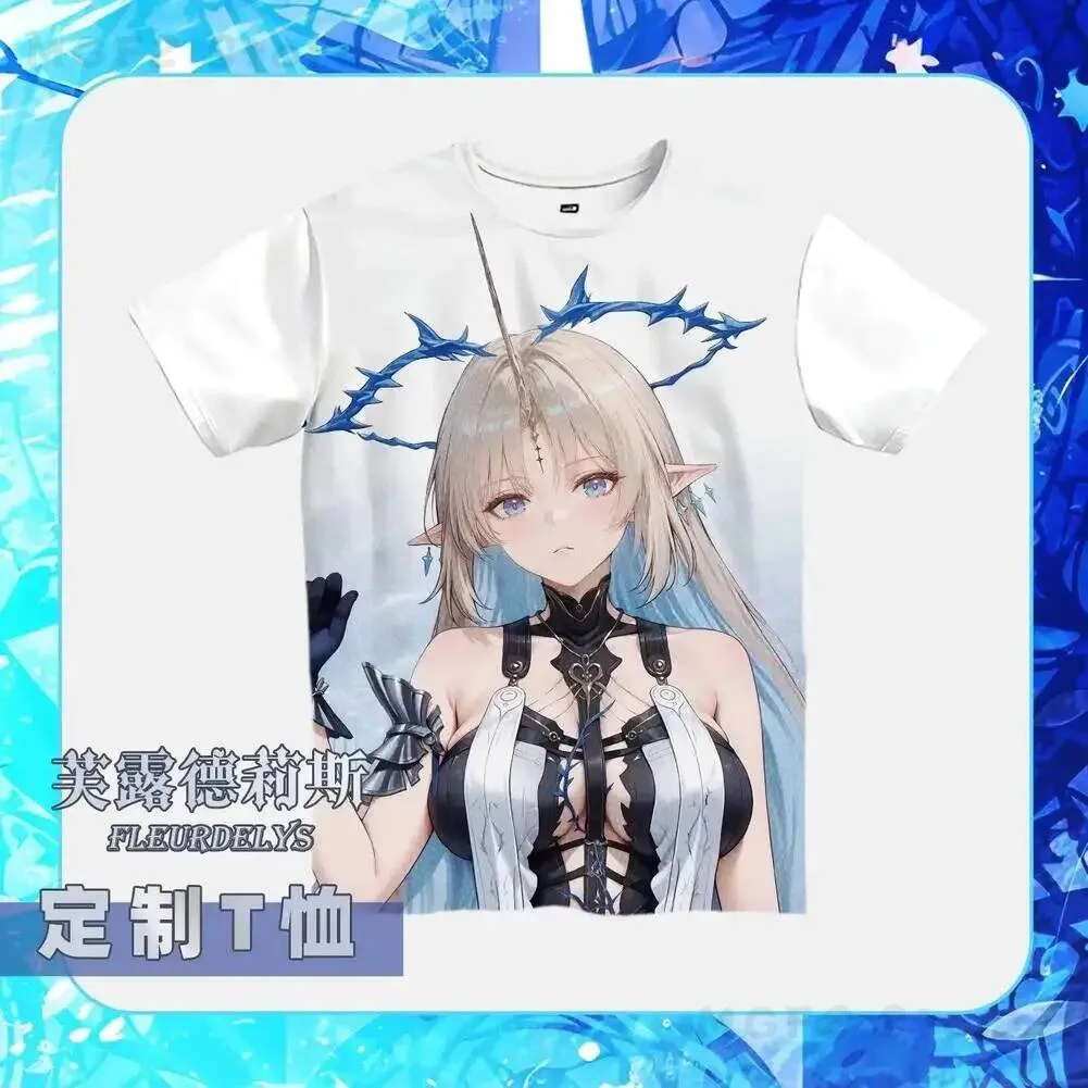 

Student Costume Cartethyia Wuthering Waves Casual Anime Short Sleeve T-shirt Tops Game Peripheral Student Summer Tee