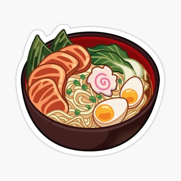 Shoyu-pegatinas de cuenco Ramen Para sala de estar, 5 piezas, Fondo de ventana, botellas de agua divertidas para el hogar, decoración de dibujos animados para equipaje de coche