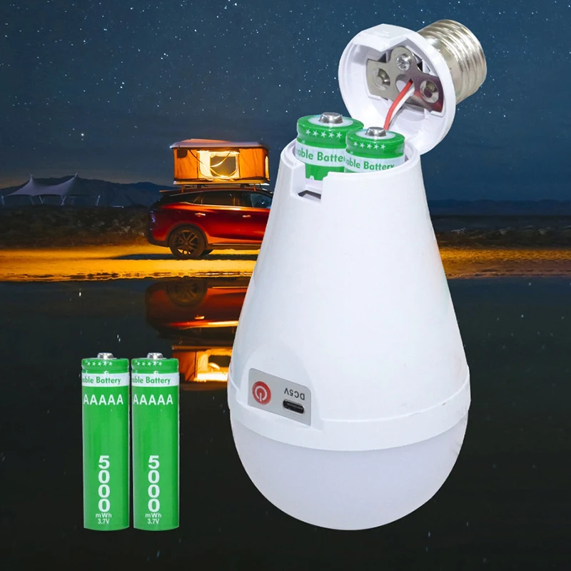 Flicker-Free LED Bulb Light Portable 20W 30W Emergency Bulb Courtyard Outdoor Bulb Power Failure Emergency DIY Lighting