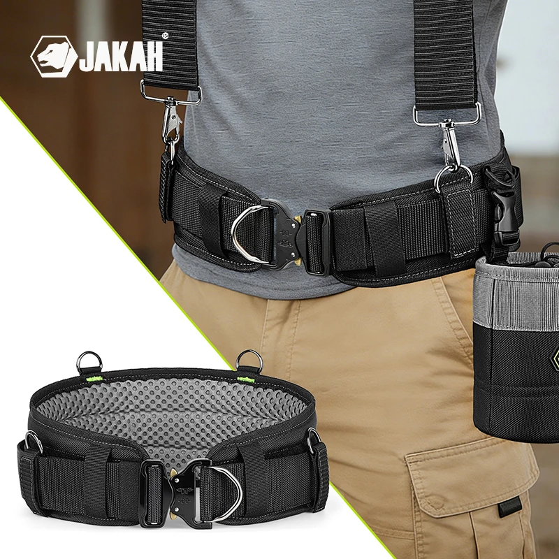 JAKAH Padded Tool Belt with Heavy Duty Buckle, Padded Work Belt Comfortable Tool Belt, Adjustable Waist JK-209