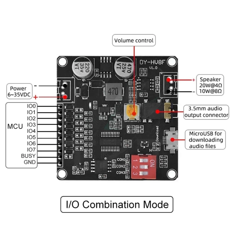 HV8F 12V/24V Voice Playback Module Enhances Devices with Voice Features