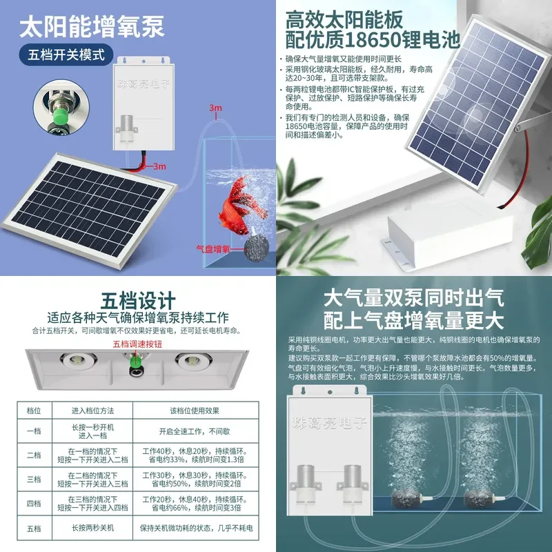Outdoor fish pond fish tank pump solar rechargeable pump courtyard fish tank pond raising small machine