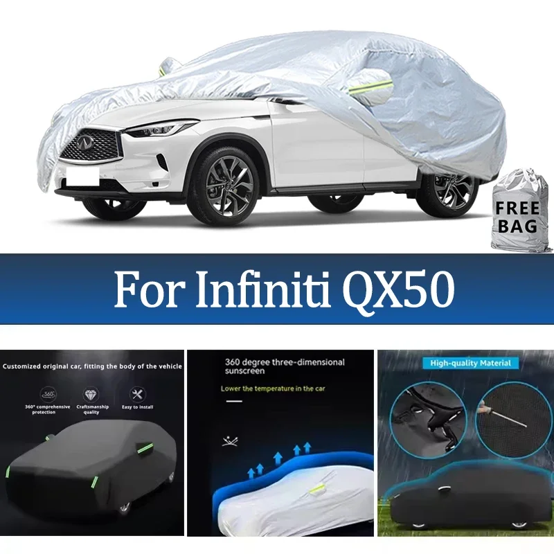 

For Infiniti QX50 Car Cover Outdoor Protection Covers Snow Sunshade Waterproof Dustproof Exterior UV Car Accessories
