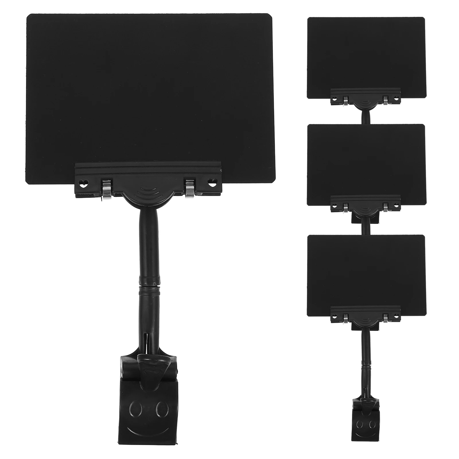 

4pcs Rotating Clip Holders Mini Blackboards Horizontal Clips Price Tags Retail Display Shelves Sign Holders Desk Accessories