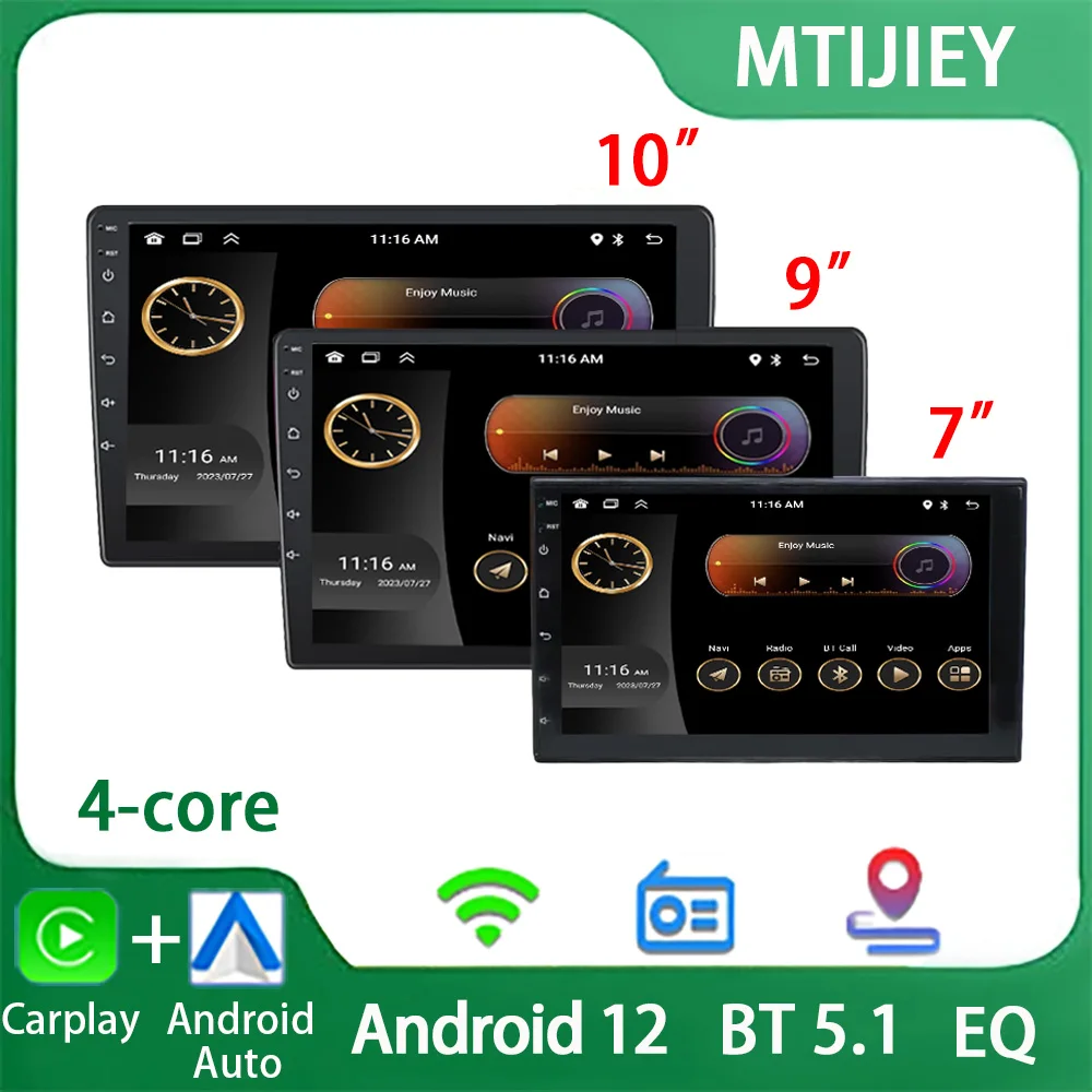 

Car Radio Multimedia Video Player, GPS Navigation, FM, 2 DIN, Android 12, 7", 9", 10.1" for Nissan, Kia, Honda and Volkswagen.