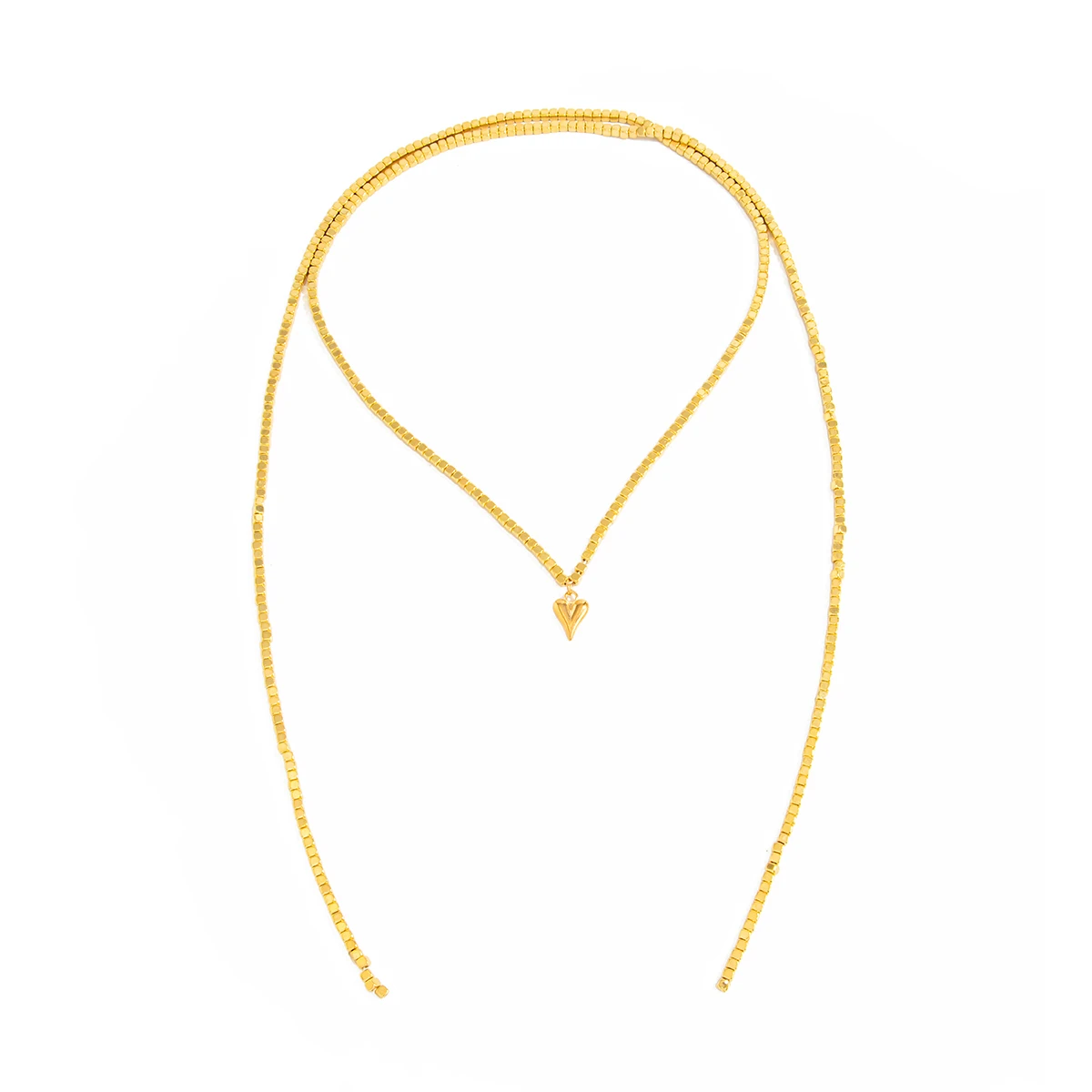 SHIXIN رائعة الذهب اللون سلسلة طويلة القلب قلادة قلادة المرأة ريترو قابل للتعديل متعدد الطبقات المختنق سترة سلسلة سيدة هدية