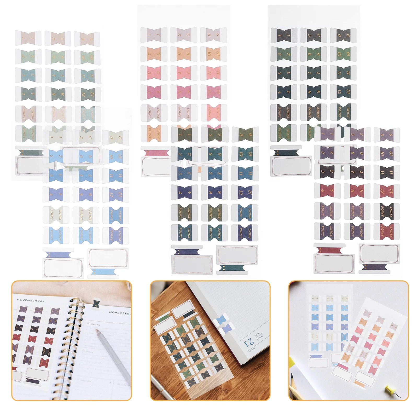 كتاب ملصق لاصق علامات الصفحة ملصقات الفهرس للمدرسة والمكتب والمنزل استخدام علامات التبويب اللاصقة لوازم المرجعية علامات التبويب المقسمة #2