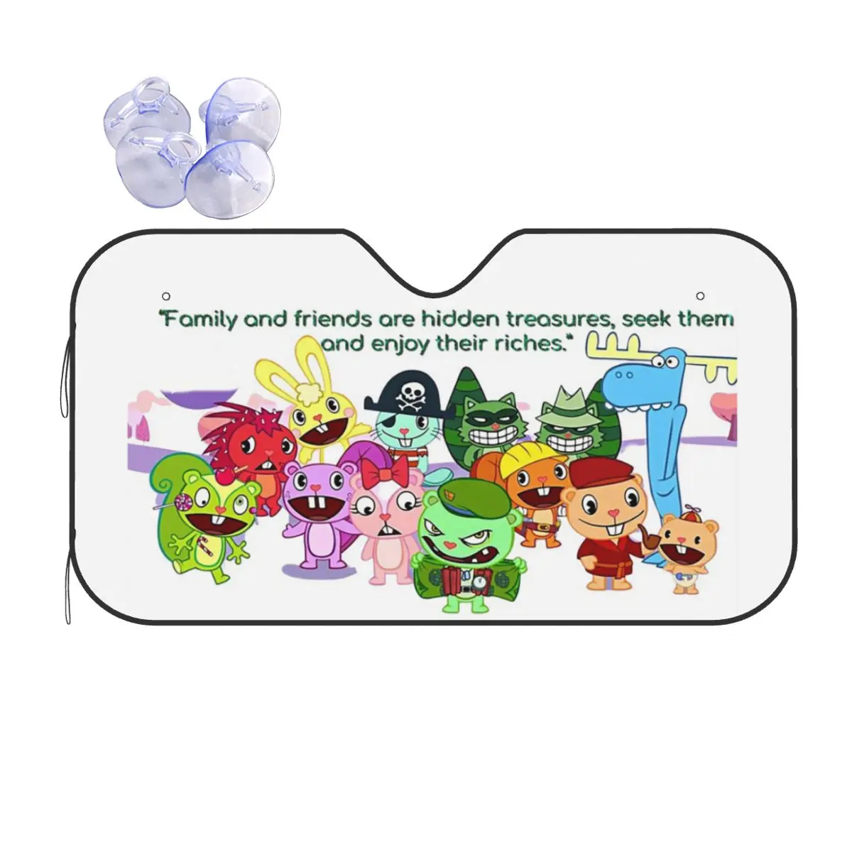 أغطية ملحقات حاجب الشمس للزجاج الأمامي للسيارة من Happy Tree Friends Family من Happy Tree Friends