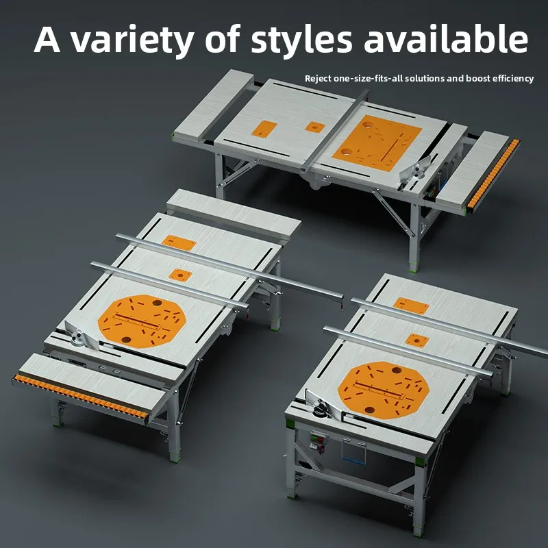 Multi-Function Folding Woodworking Workbench with Sliding Table Saw – Portable Lifting Saw Table for DIY & Carpentry