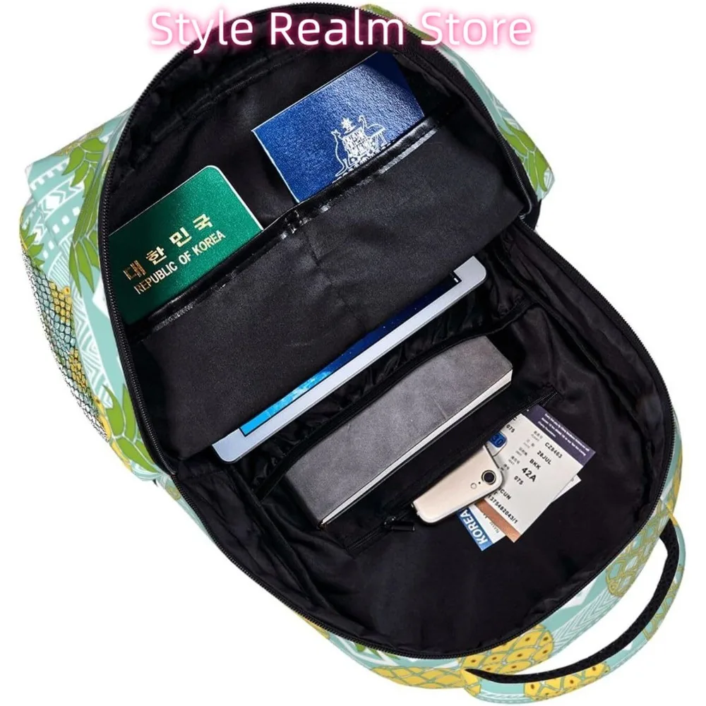 Aztec Pineapple Lightweight Laptop Backpack Lightweight Multipurpose Travel Casual Daypack Unisex College Backapcks for Men Wome