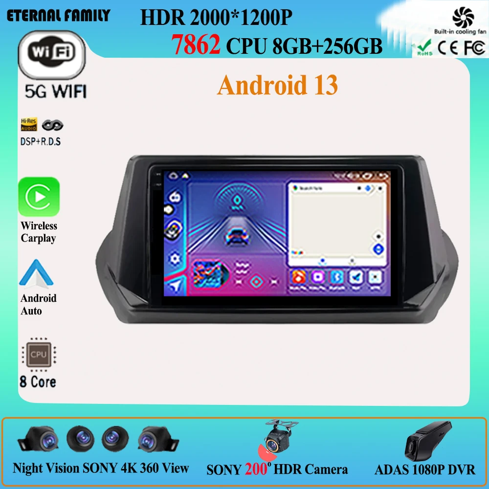 

Android 13 Car Radio Stereo For Peugeot 2008 II 2 2019 - 2021 9“ Screen Multimedia Navigation Head Unit GPS Auto Audio Player