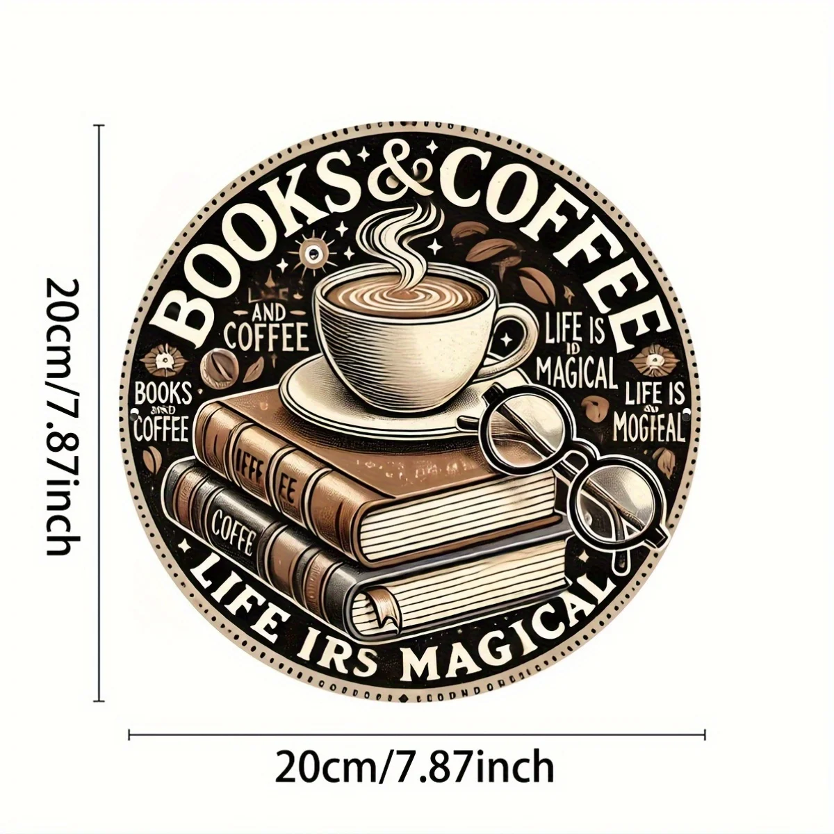 1pc, 8x8 inches (20x20cm), Vintage Style Round Metal Aluminum Wall Art Sign, 