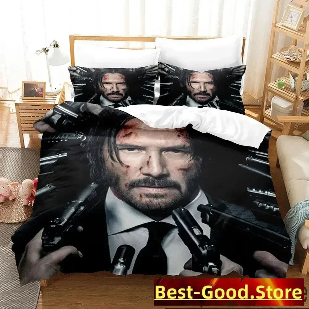 

3D Print John Wick Bedding Set Duvet Cover Bed Set Quilt Cover Pillowcase Comforter king Queen Size Boys Adult Bedding Set