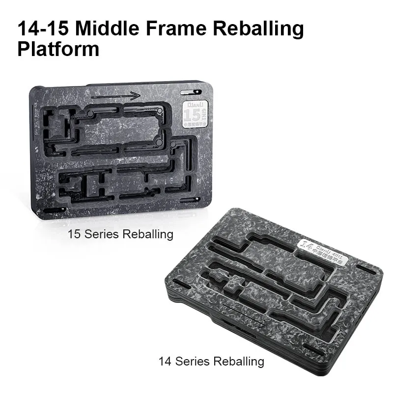 

QIANLI Middle Frame Reballing Platform for Phone 14 14Plus 14Pro 14PM 15 15Plus 15Pro 15PM Tin Planting Repair Steel Mesh Set