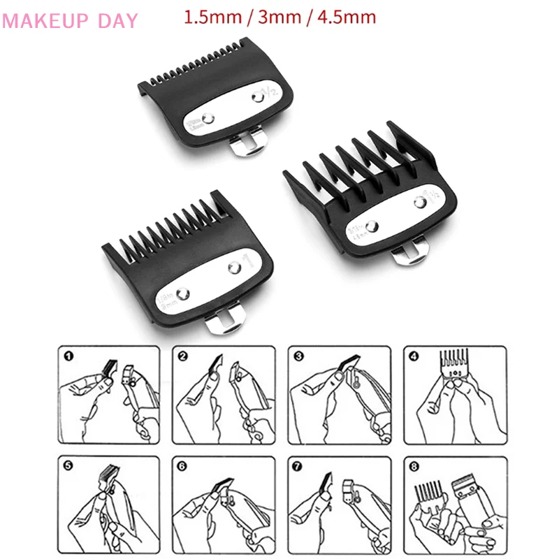 Men's Hair Clipper Limit Comb, Salon Barber, Guia de corte, Acessórios de substituição, Cabeleireiro, 2 pcs, 3pcs