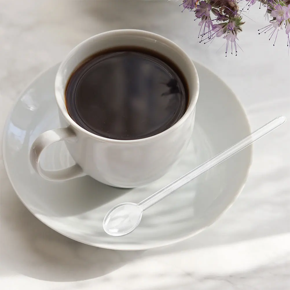 

5Pcs Heat Resistant Glass Stirring Spoon Easy Clean Mixing Spoons for Coffee Dessert Cocktail Juice Cafe Kitchen Glass