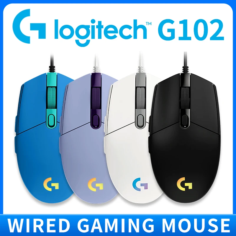

Logitech G102 Wired Gaming Mouse 8000 DPI HERO Sensor 16.8M RGB Colors 6 Programmable Buttons for Pro PC Mac Gamers