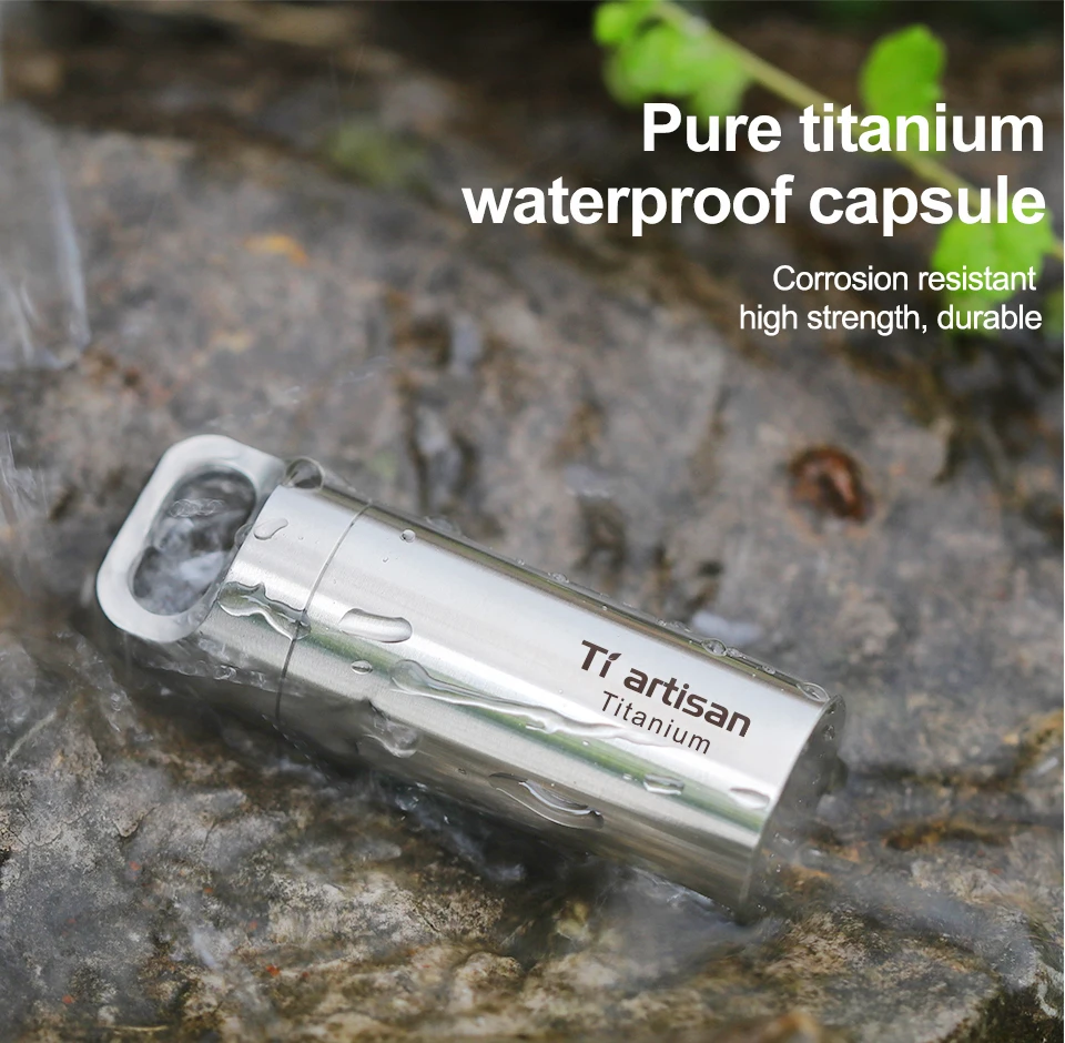 Tiartisan Titan Mini EDC-Werkzeuge Tragbare Versiegelte Medizinflasche für Zuhause und Outdoor Wasserdichte Titan-Pillendose – Detail 13
