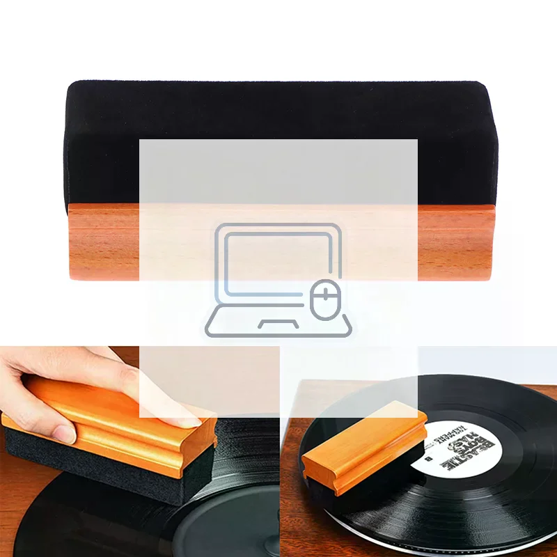 Anti-Static Vinyl Record Cleaning Brush Cleaner Velvet Dust Remover Brush For Phonograph Turntable LP Vinyl Records Cleaner