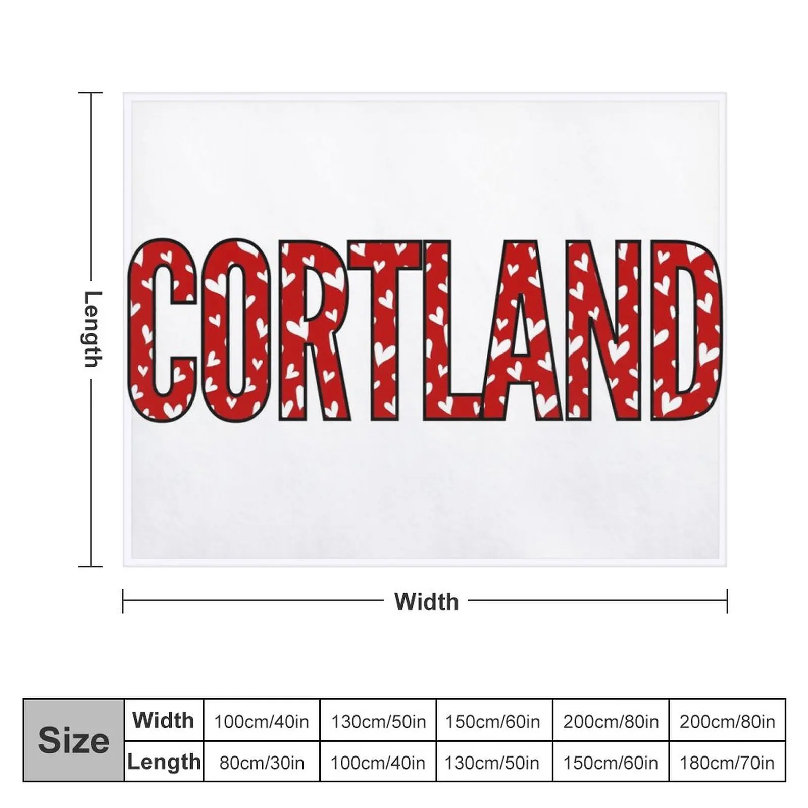 Cortland Heart Pattern red and white Throw Blanket Picnic Luxury Brand Fashion Sofas warm winter Blankets