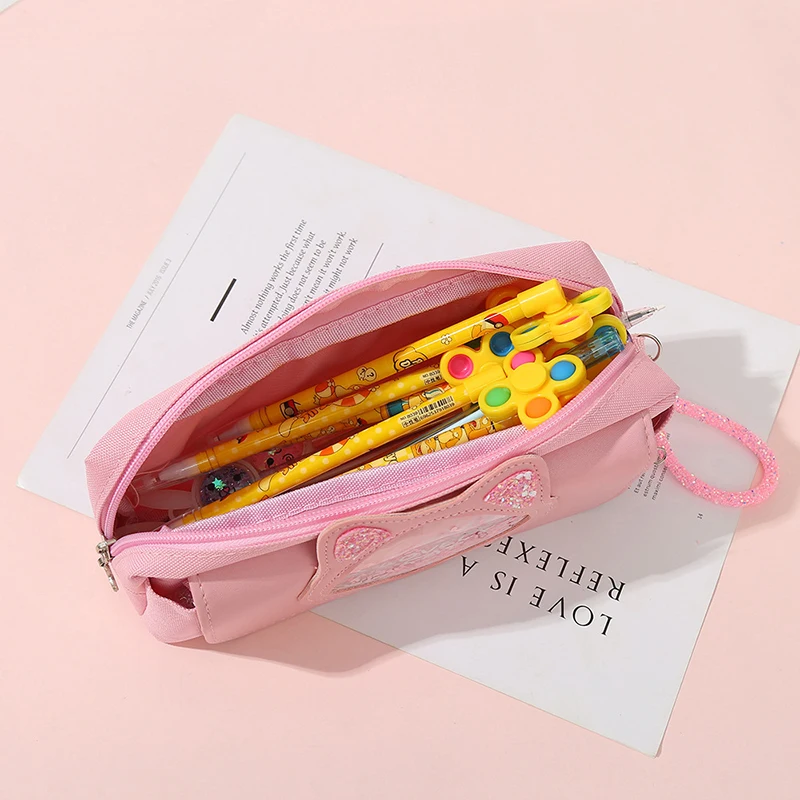 Милый мультяшный ручной пенал, модная многофункциональная косметичка, большая вместительная сумка для хранения канцелярских принадлежностей, школьные принадлежности