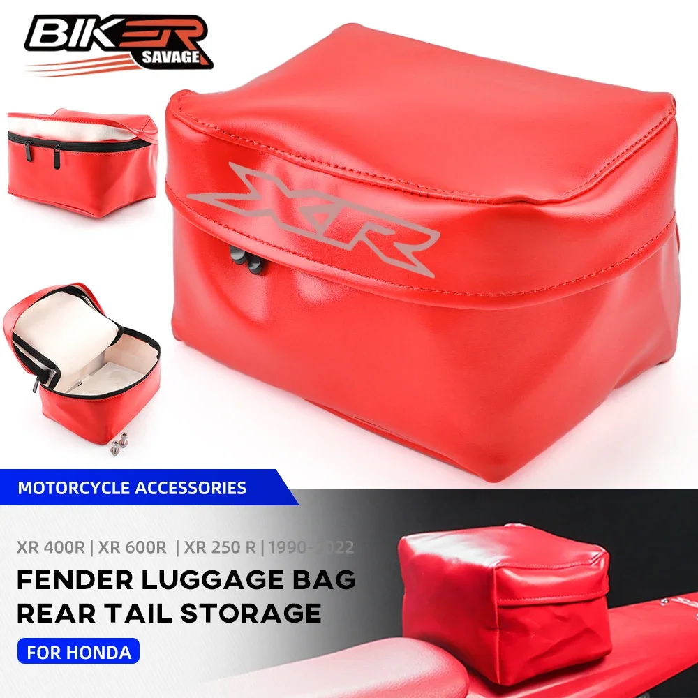 XR125 XR150 Rear Fender Tool Bag Luggage For HONDA XR 650 600 400 250 230 200 L/R/Motard 2022 Motorcycle Dirt Pit Bike Tail Bag