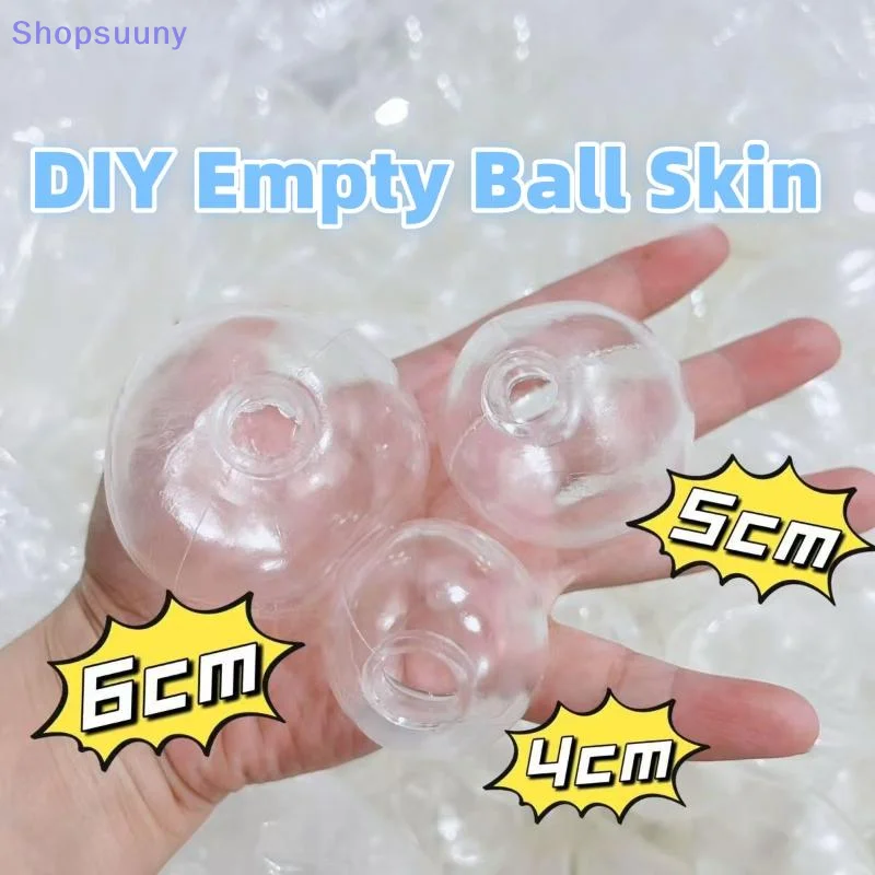 [SU]10Pcs 4/5/6CM Empty Water Ball Skin Stress Relieving Hand-made Empty Ball Shell DIY Ball Skin Toy Water Ball Filling Tool
