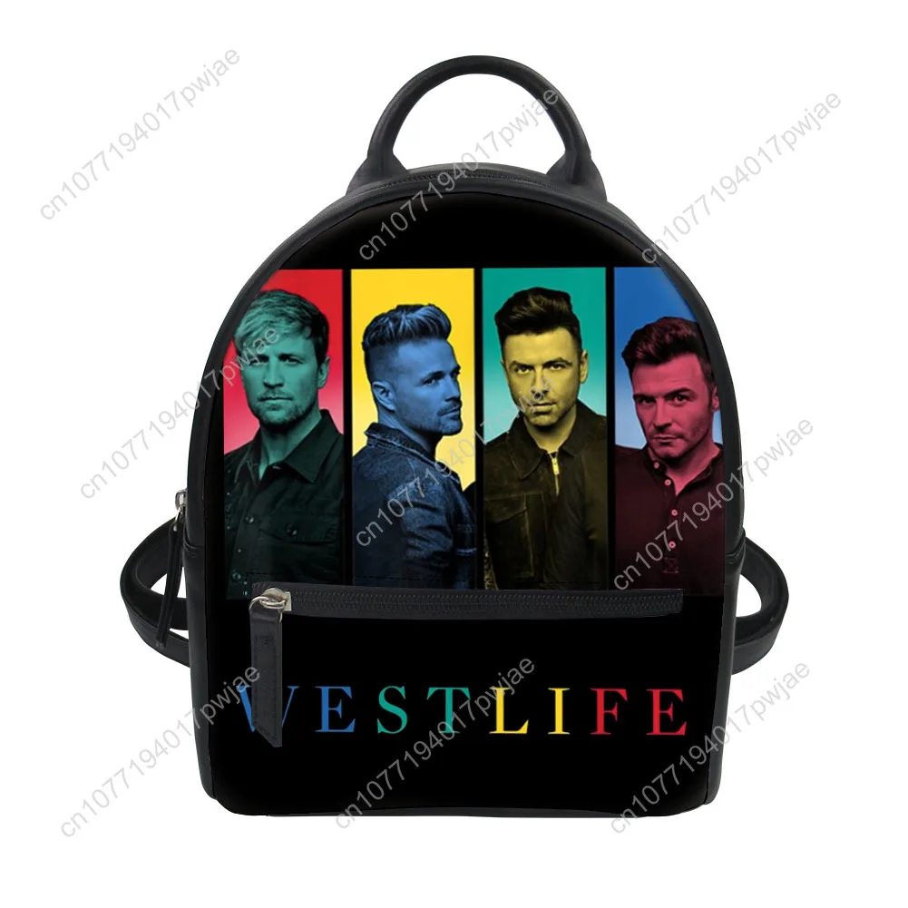 Westlife Pop Band مخصص حقيبة ظهر صغيرة صغيرة محفظة كارتر حقائب مدرسية مزدوجة حقيبة كتف صغيرة Daypack حقيبة سفر جلدية