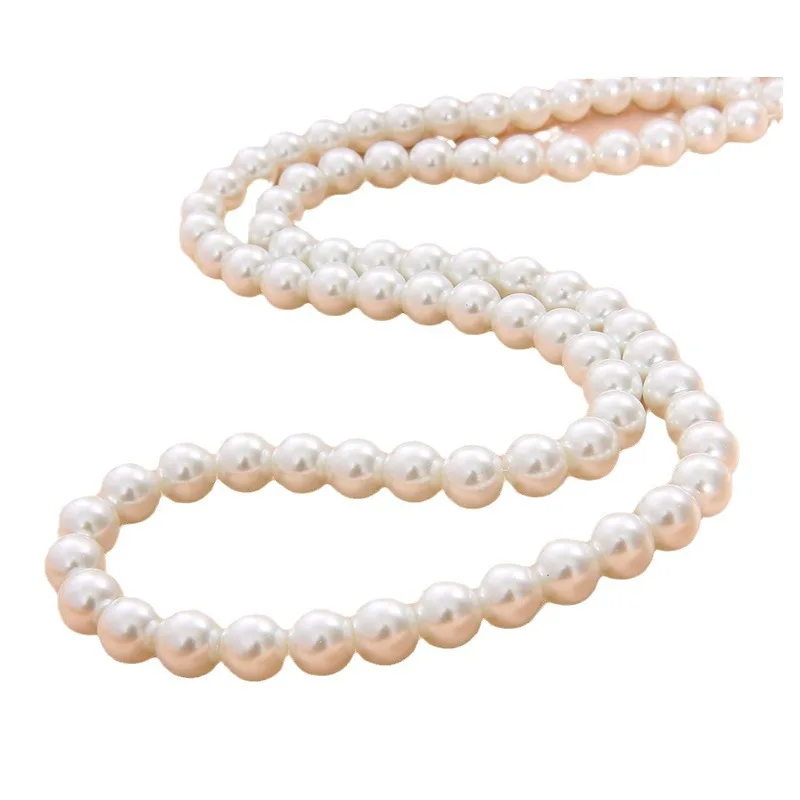 4/6/8/10mm Whtie Ivory Circular Glass Imitation Pearl Loose Bead Material Handmade DIY Beaded Necklace Jewelry Accessories