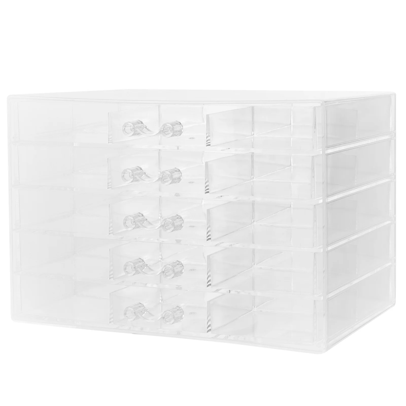 

Transparent Acrylic Jewelry Organizer Box 5 Layers Drawers Clear Jewelry Organizer for Earrings Rings Bracelets Necklaces Nail