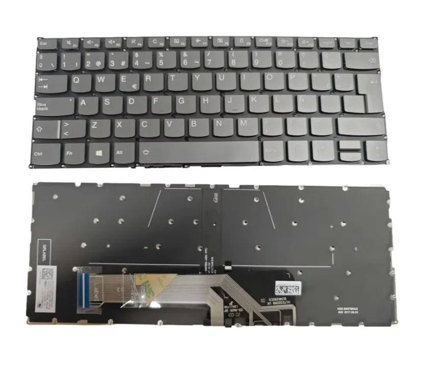 Spanish Backlit Laptop Keyboard for Lenovo IdeaPad C340-14 C340-14API C340-14IML C340-14IWL Grey