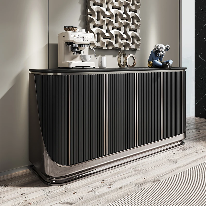 خزانة مدخل إيطالية فاخرة وخفيفة وخزانة أحذية لقاعة المدخل وخزانة جانبية من الخشب الصلب #4