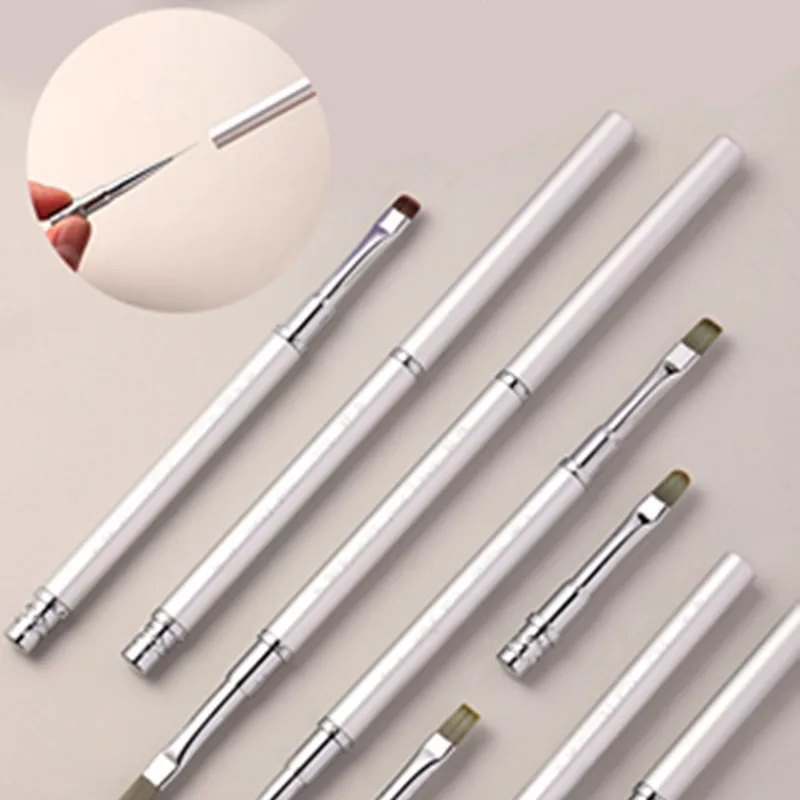 

1/6PCS Double Head Metal Handle Nail Brush Liner Brush Painting Pen Gel Brush Crystal Nail Art Manicure