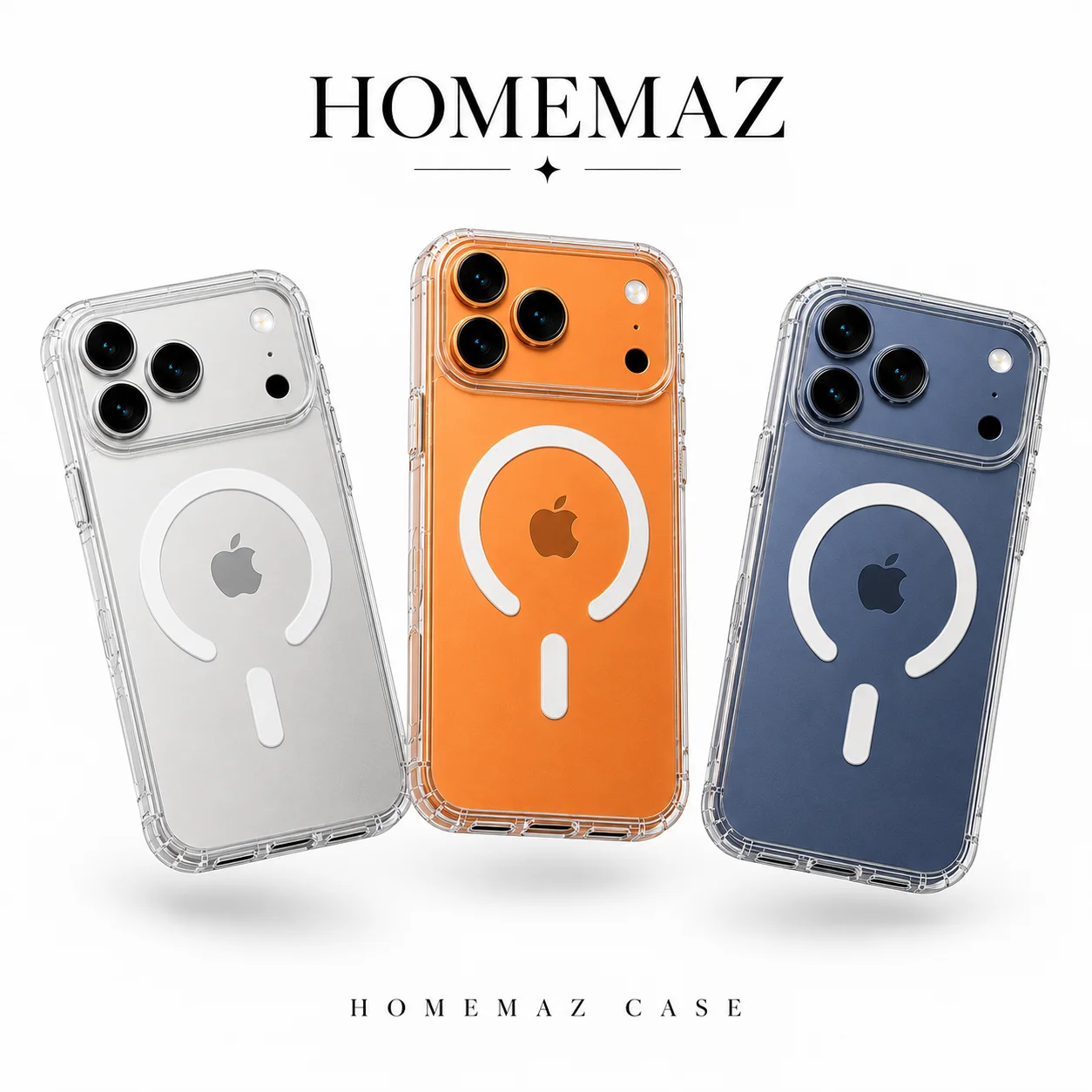 Clear Magnetic Case for iPhone 17 Pro Max Shockproof Transparent Cover, Slim Protective Phone Case with Raised Camera Guard and Precise Cutouts