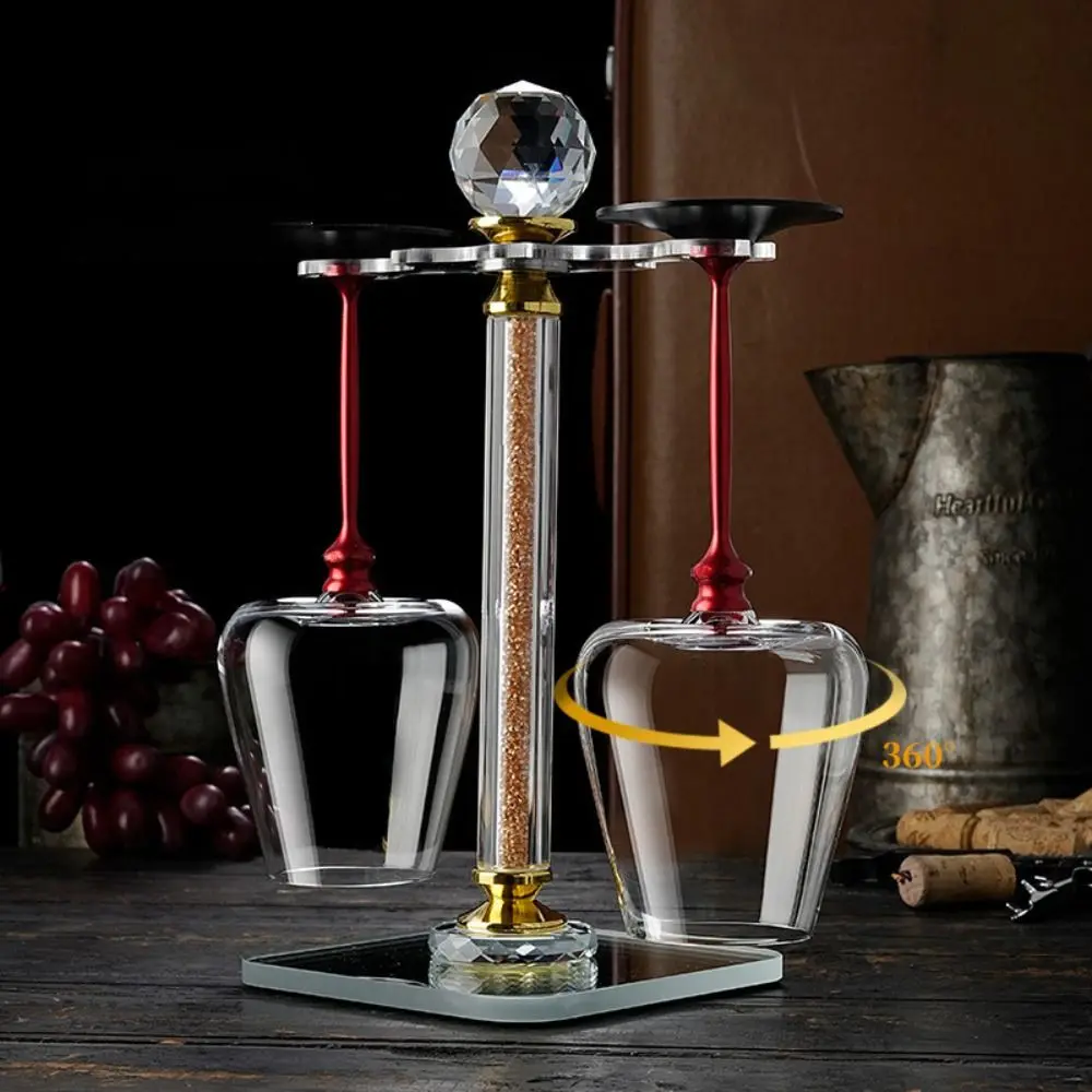 

Clear Rotating Glass Wine Glasses Ergonomic Holder Thickened Base Crystal Goblet 500ml Wine Decanter Glass Cup Cocktails
