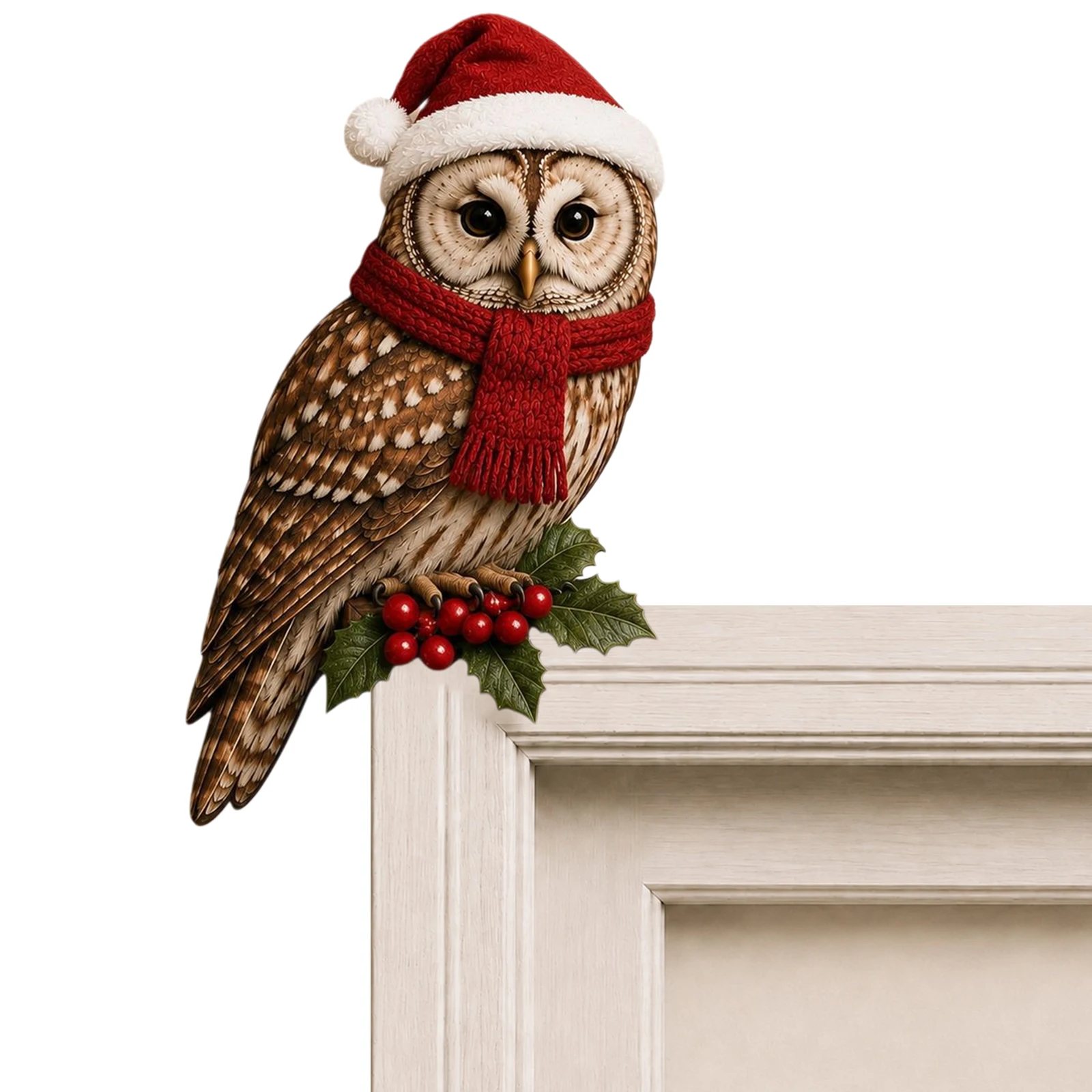 Wooden Bird Door Top Decor Owl Cardinal Blue Jay Figurine Shelf Corner Ornament Nature Forest Art Gift 6 Styles