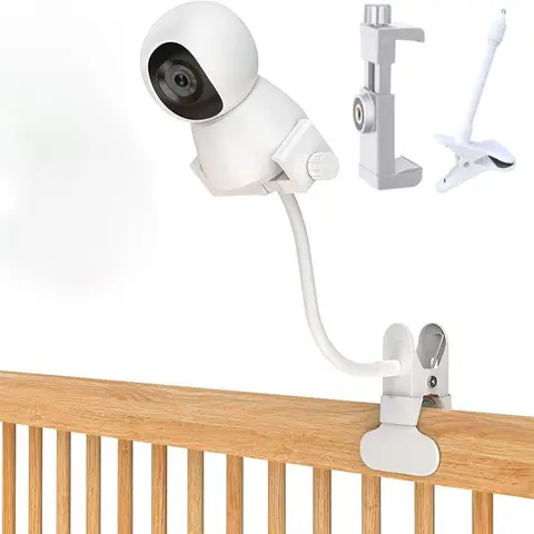 Flexible Baby Monitor Mount Baby Camera Holder 1/4 Screw Clip Hose Holeless Mounting CCTV Baby Camera Mount Without Tools
