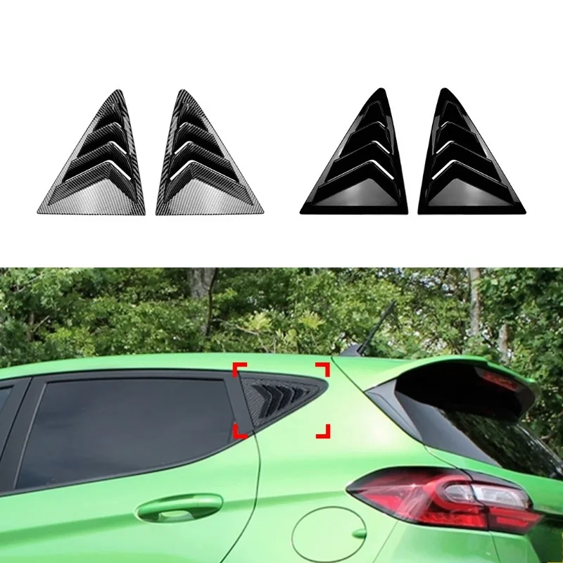 

For Ford Fiesta MK8 2018+ Rear Quarter Window Louver Sticker Direct Fit No Drill Exterior Styling Upgrade Car Accessories Parts
