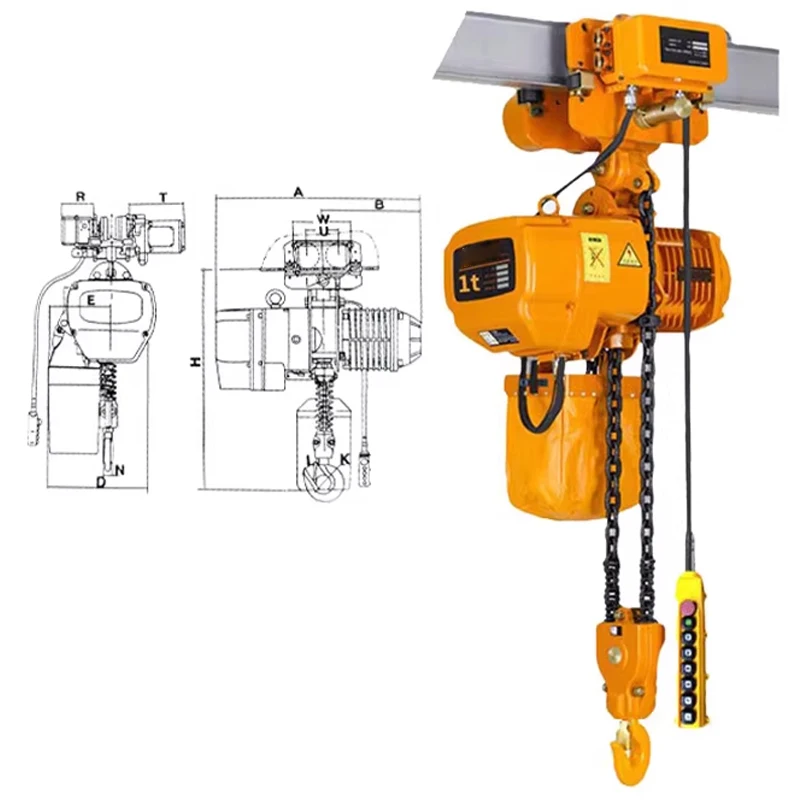 Electric Chain Hoist 1/2/3/5-Ton Overhead Crane, 380V Chain Hoist, Single/Double Chain Warehouse Lifting Travelin(Customized)