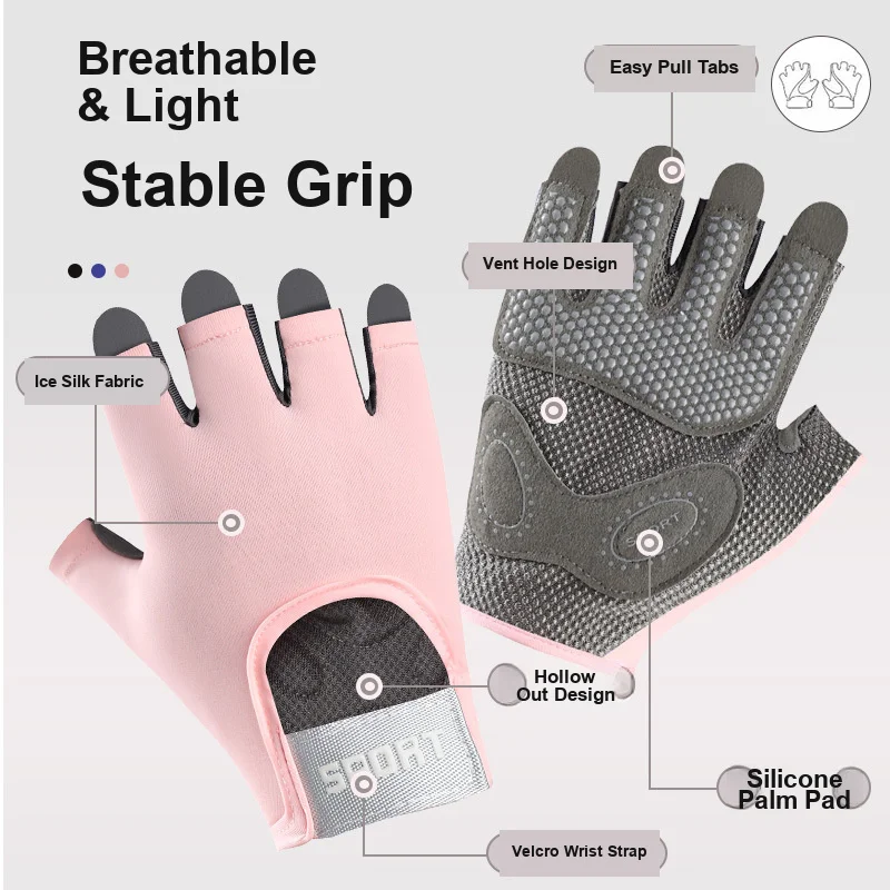 Fitness Gloves Non Slip Abrasion Resistant for Men Women Yoga Weight Lifting Cycling Pull Up Bar Sports Training