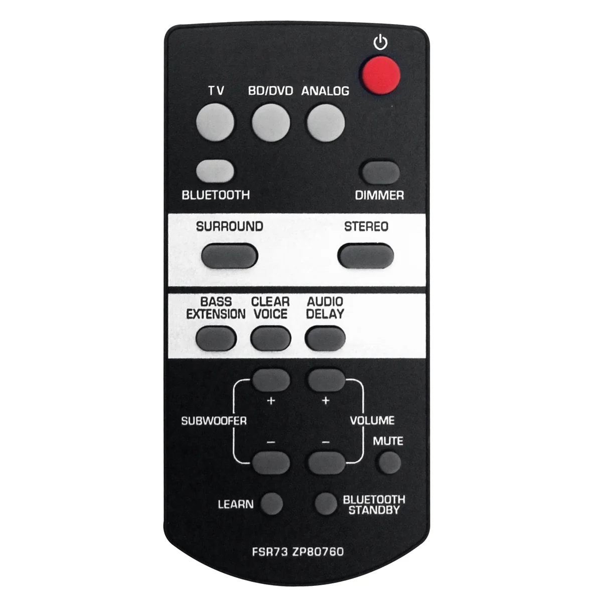 A57G-FSR73 ZP80760 Replace Remote for Yamaha Sound Bar ATS-1050 ATS-1050-R YAS-105 ATS-1050BL SRT-700 ATS1050 ATS1050R YAS105