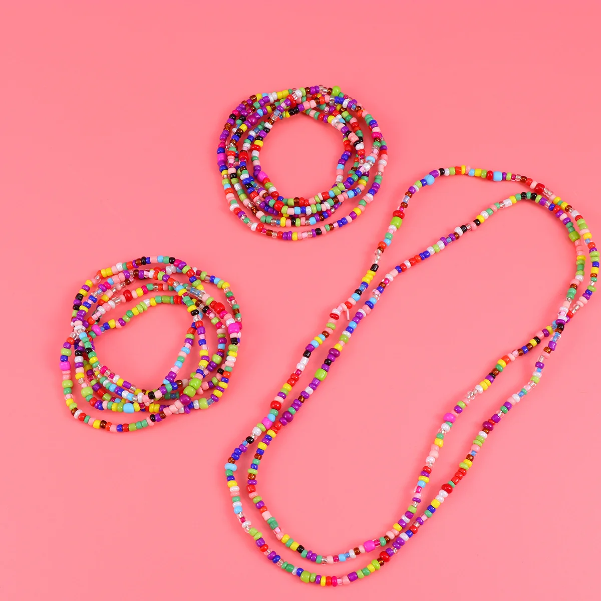

5Pcs Colorful Rice Bead Waist Chain Medium Size Stylish Waist Chain for Women Summer Bikini Dress Body Jewelry
