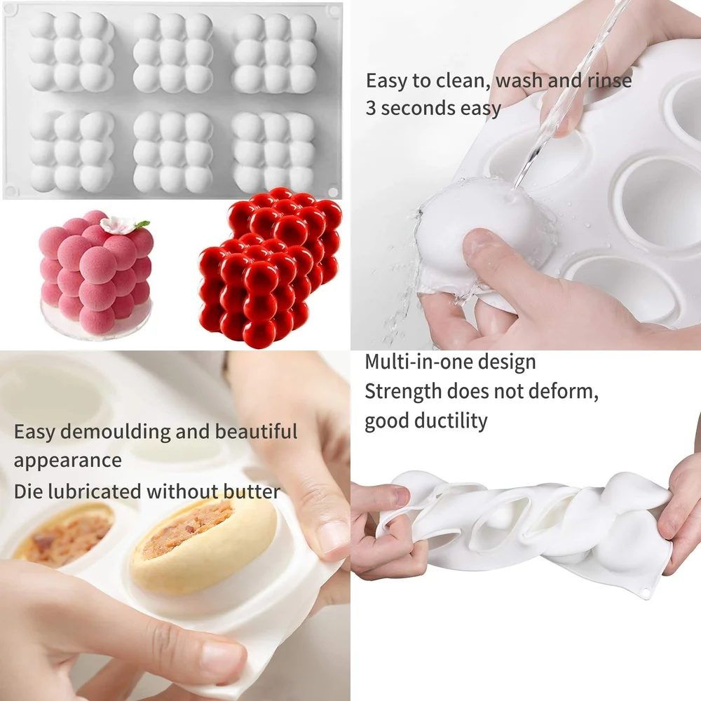 

Silicone Magic Ball Mold for Baking Mousse Cake Chocolate Truffle Dessert Candy Making Kitchen Bakeware Tool Easy Release Non