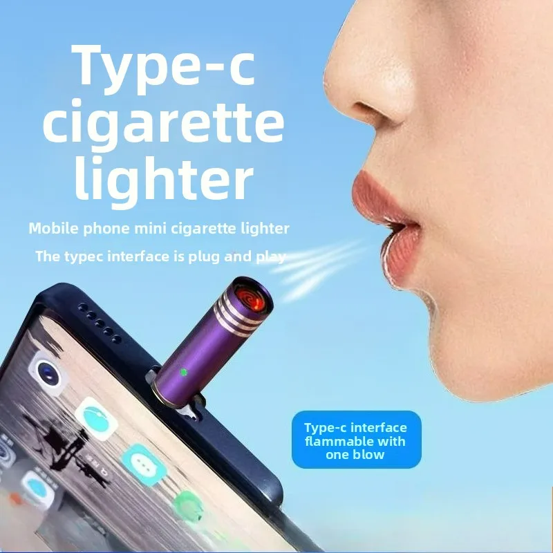 

1PCS Type-C Mini Electronic Cigarette Lighter Compatible With Apple Huawei Android and can Be Used on Airplanes