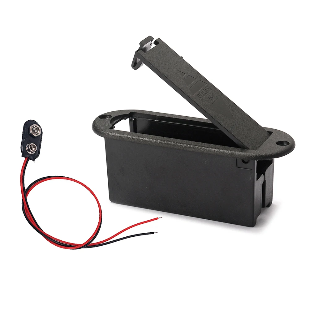 

9V for Guitar Bass Black Holder Case Long Cable Durable 9V Bass Plastic Suitable Active Pickup