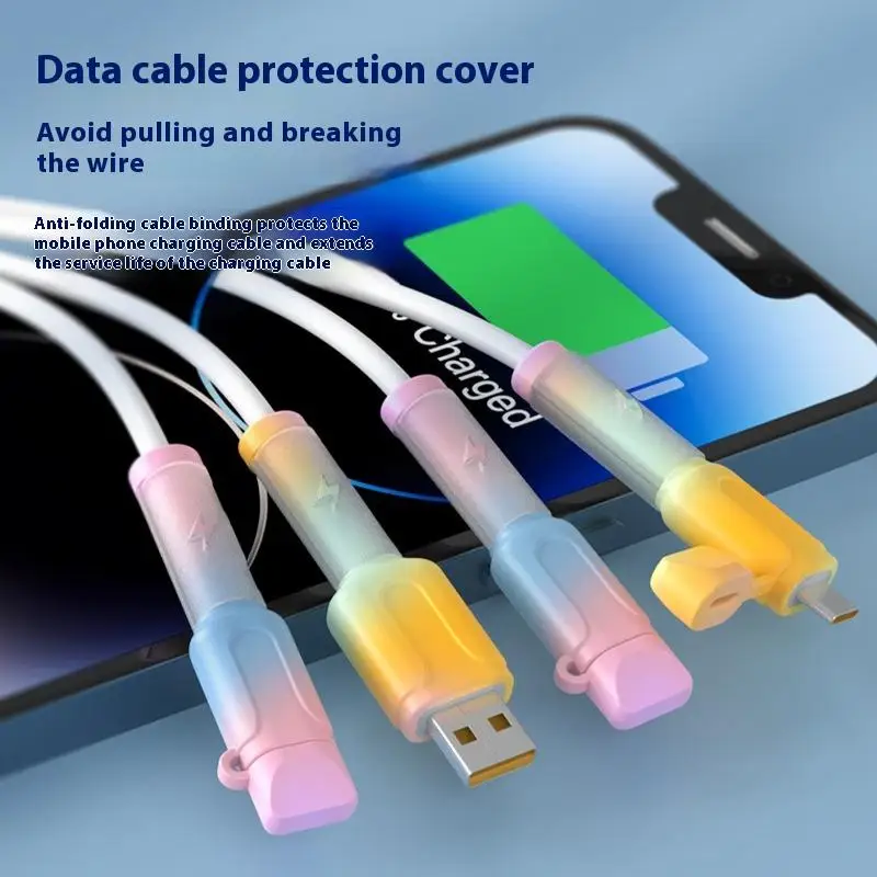 Cable Protector Soft Silicone Cover Type C Charger Cable Protector Practical Accessories Type-C to Type-C USB Cord Protector