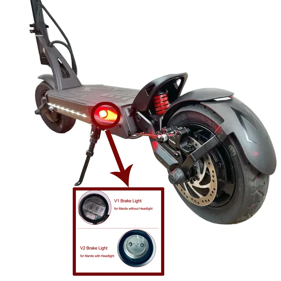 Brake Light Rear LED 12V Red Taillight Original Spare Parts for Kaabo Mantis 8inch 10inch Electric Scooter